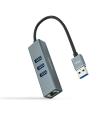 CONVERSOR USB3.0 ETHERNET GB+3xUSB3.0 GRIS 15 CM