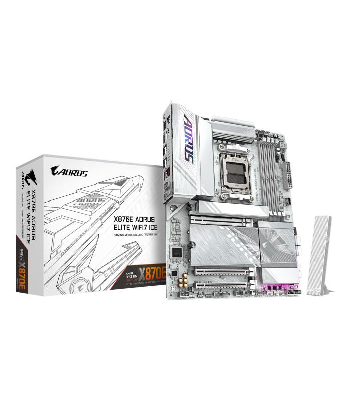 PLACA GIGABYTE X870E A ELITE WIFI7 ICE (BLANCO),AMD,AM5,X870E,4DDR5,256GB,1HDMI+1FHDMI+2USB4,4SATA3+4M.2,2.5GBLAN+WIFI7+BT5.4,6U