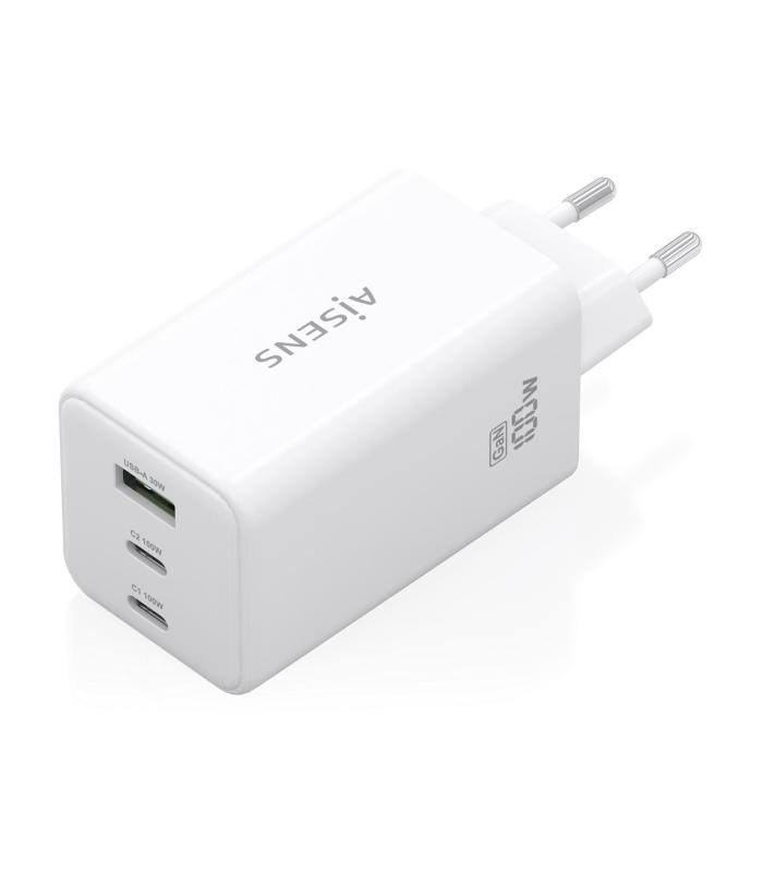 CARGADOR DE PARED GAN AISENS ASCH-100W3P051-W  2XUSB TIPO-C 1XUSB  100W