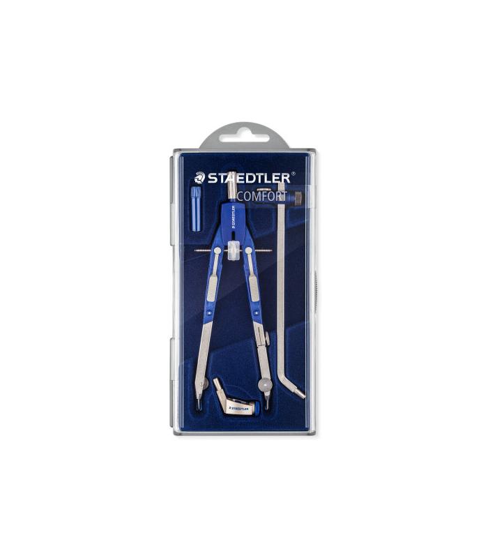 ESTUCHE COMPAS MARS 552 02, CON RUEDA CENTRAL , AJUSTE RPIDO Y ALARGADERA STAEDTLER 552 02