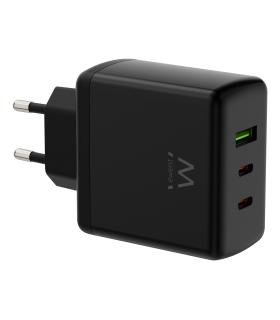 (ABM) EWENT CARGADOR GAN FAST DE 65W, 3 PUERTOS (2 USB-C PD Y 1USB-A QC) DISEO COMPACTO
