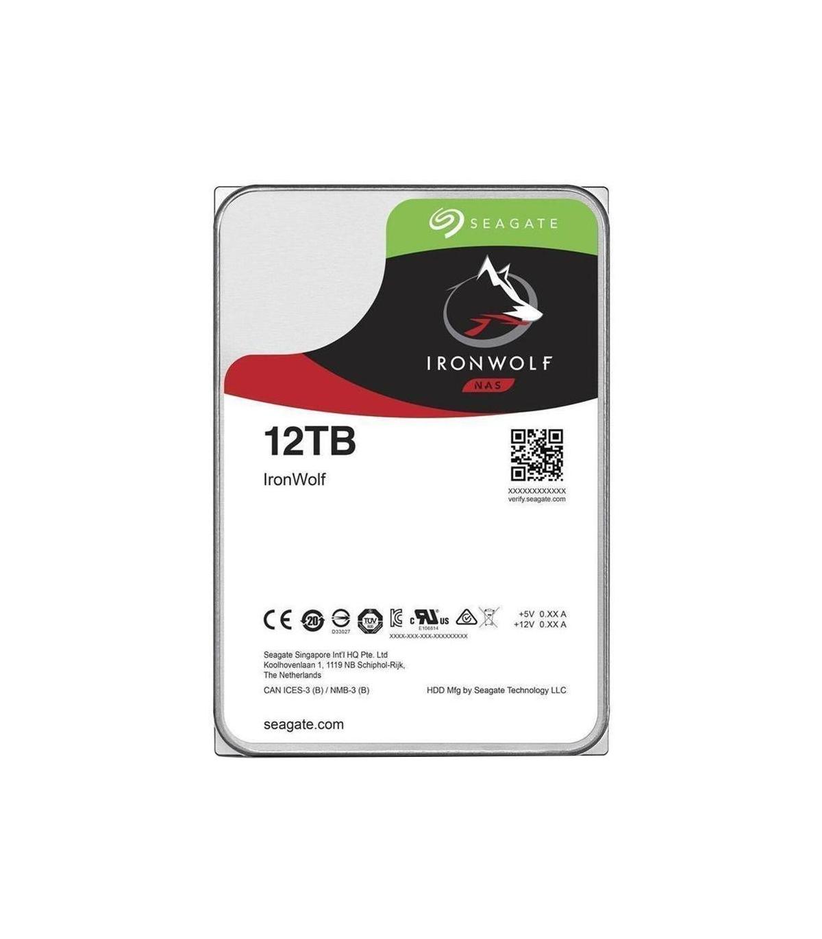 DISCO DURO SEAGATE IRONWOLF NAS ST12000VN0008 12TB  3.5" SATA III  256MB
