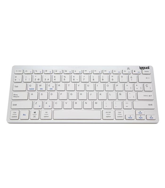 Iggual Teclado Bluetooth Slim TKL-BT Plata 2 Canal