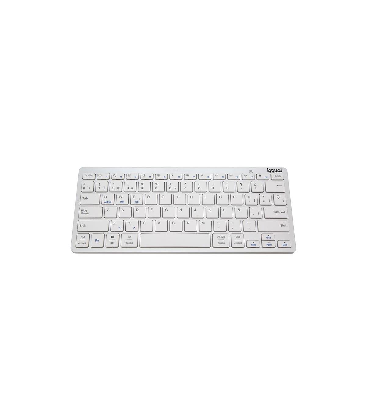 Iggual Teclado Bluetooth Slim TKL-BT Plata 2 Canal