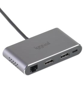 Iggual Hub C 8 En 1 2xHDMI 2xUSB 2xSD RJ45 PD100W