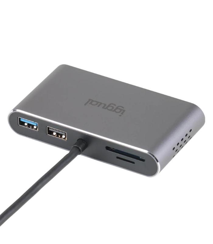 Iggual Hub C 8 En 1 2xHDMI 2xUSB 2xSD RJ45 PD100W