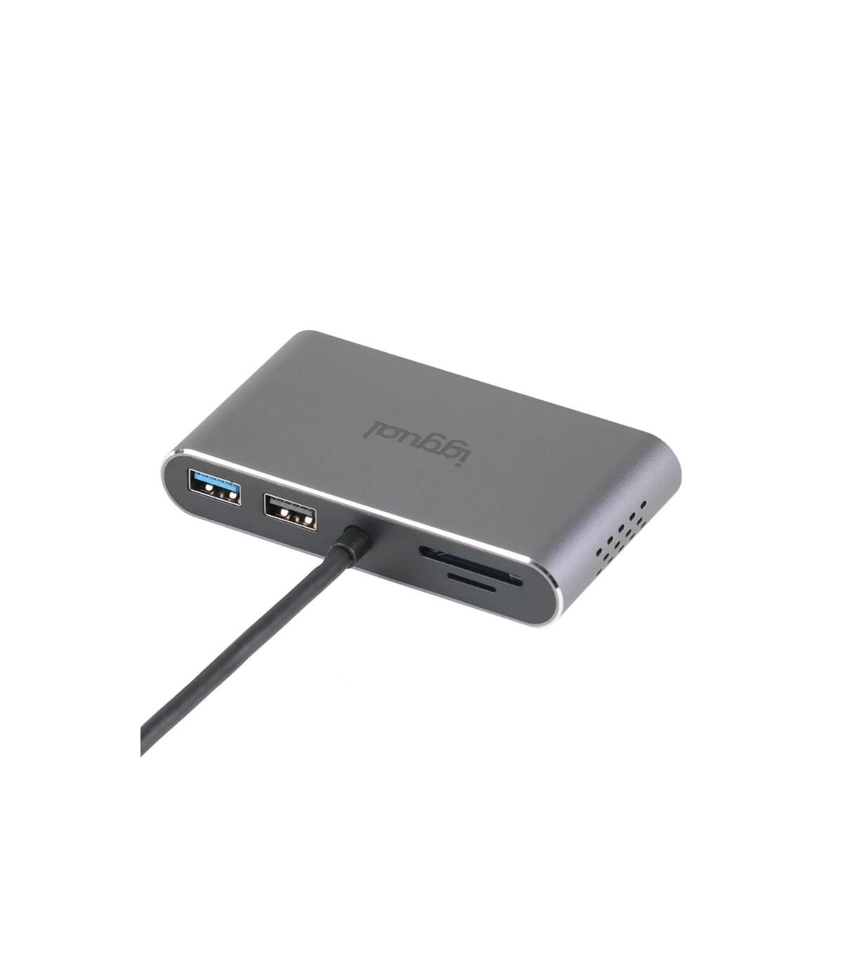 Iggual Hub C 8 En 1 2xHDMI 2xUSB 2xSD RJ45 PD100W