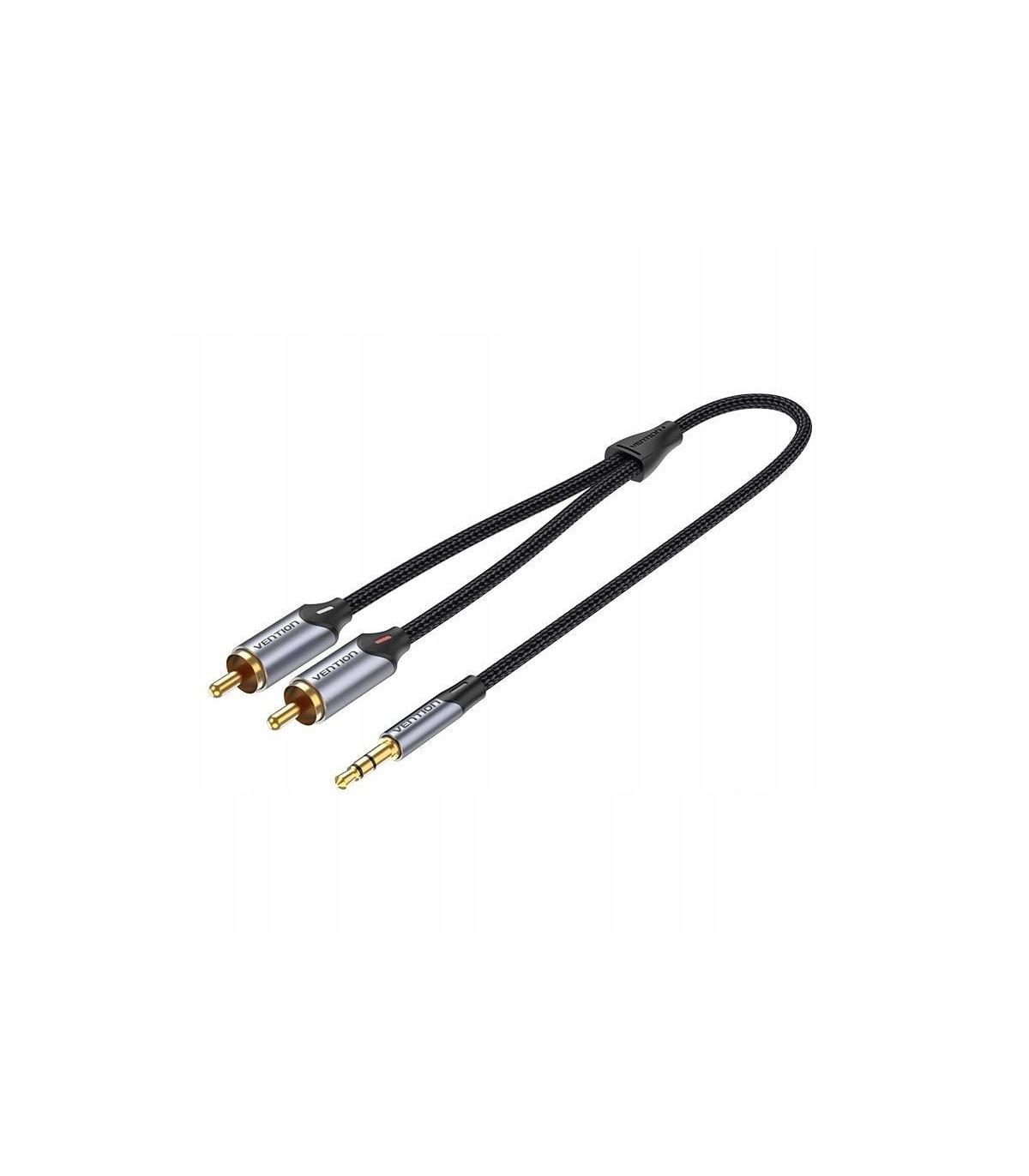 Cable Estreo Vention BCNBJ/ Jack 3.5 Macho - 2x RCA Macho/ 5m/ Gris