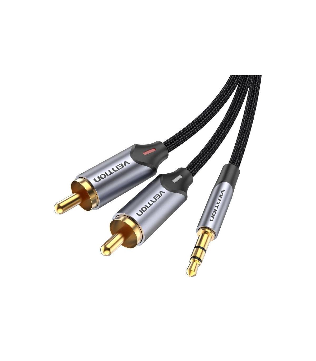 Cable Audio Vention BCNBG/ 2x RCA Macho - Jack 3.5 Macho/ 1.5m/ Gris