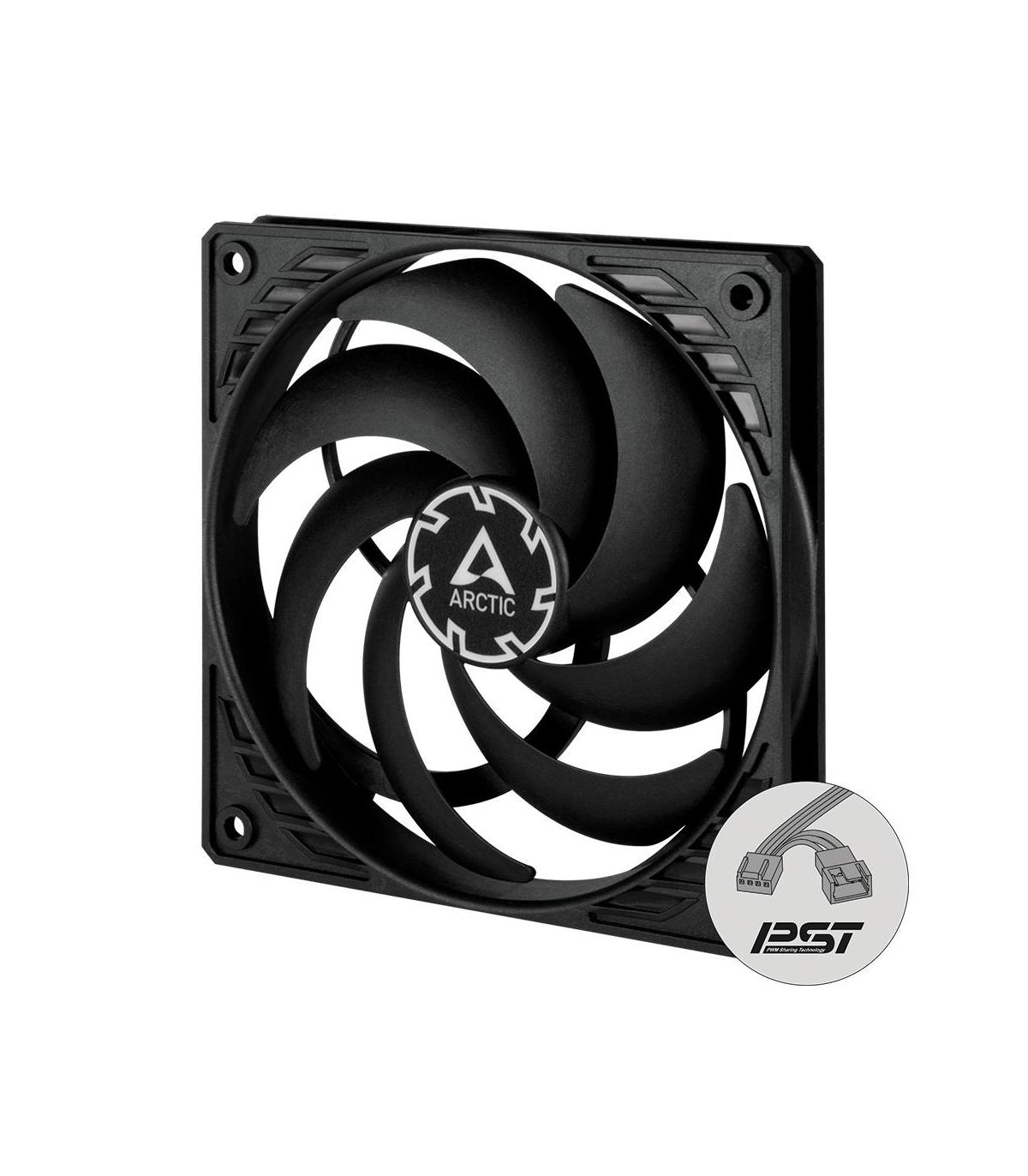 Ventilador Arctic P12 Slim PWM PST  12cm  Negro