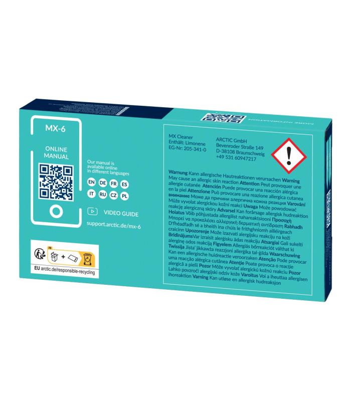 Pasta Trmica Arctic MX-6  4g  Incluye 6 Toallitas