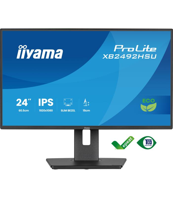MONITOR IYAMA PROLITE XB2492HSU-B1, 61 CM (24"), 1080 X 1920 PIXELES, QUAD HD, LED, 3 MS, NEGRO