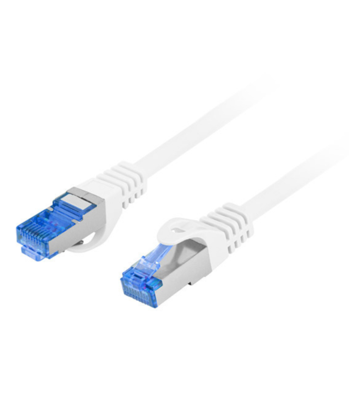CABLE RED LANBERG LATIGUILLO CAT.6A S/FTP LSZH CCA 0.5M BLANCO FLUKE PASSED