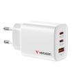 CARGADOR DE PARED GAN VERBATIM ESSENTIALS  2XUSB TIPO-C 1XUSB  65W