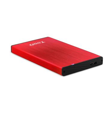 CARCASA HDD TOOQ TQE-2527R 2,5" 9,5 MM SATA USB 3.0 3.1 ROJO