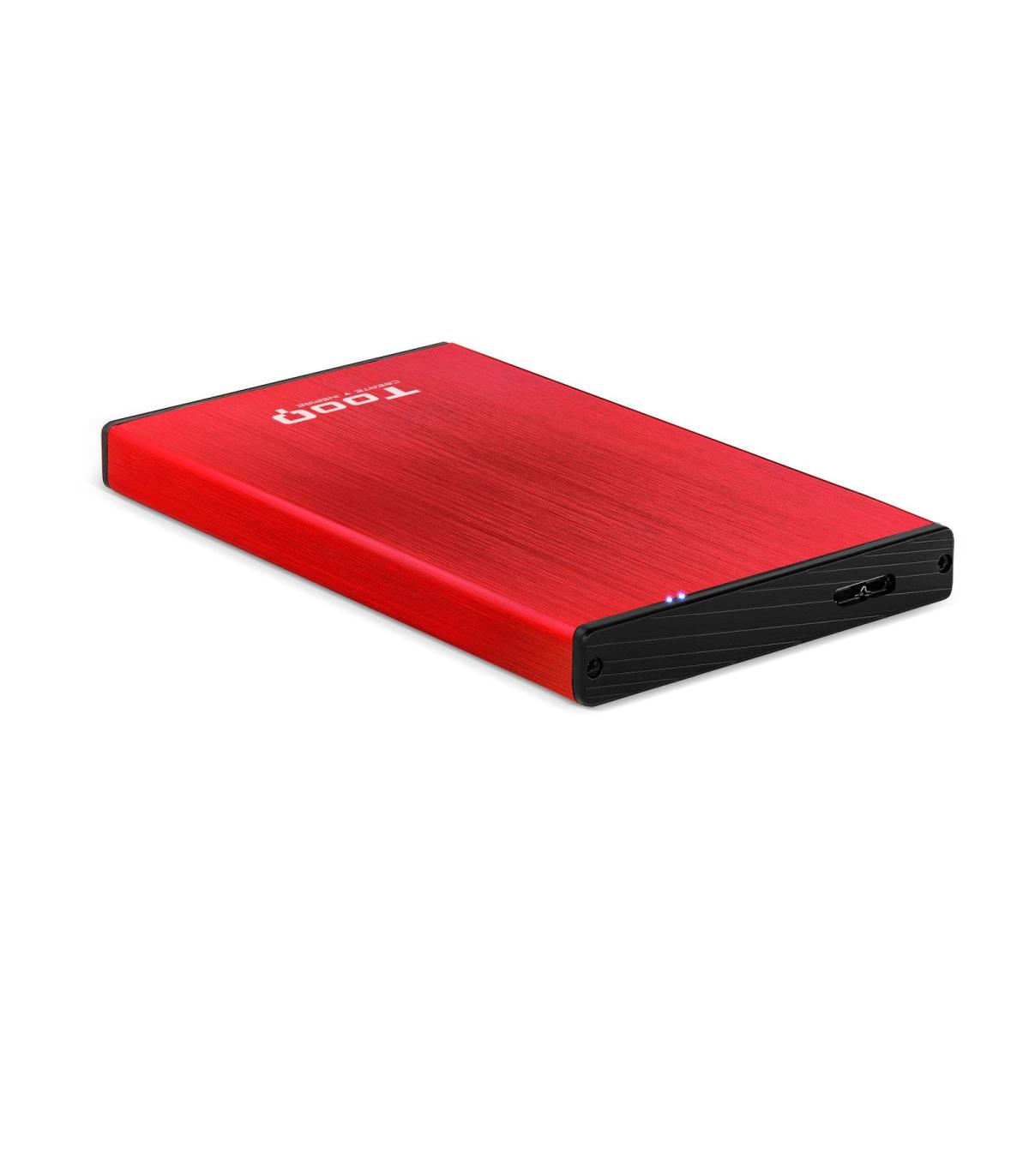 CARCASA HDD TOOQ TQE-2527R 2,5" 9,5 MM SATA USB 3.0 3.1 ROJO