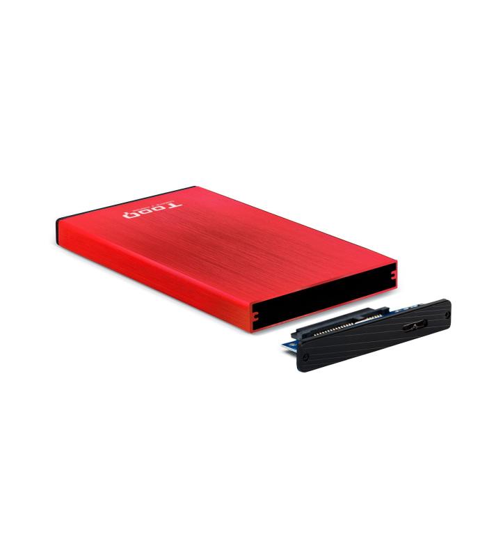 CARCASA HDD TOOQ TQE-2527R 2,5" 9,5 MM SATA USB 3.0 3.1 ROJO