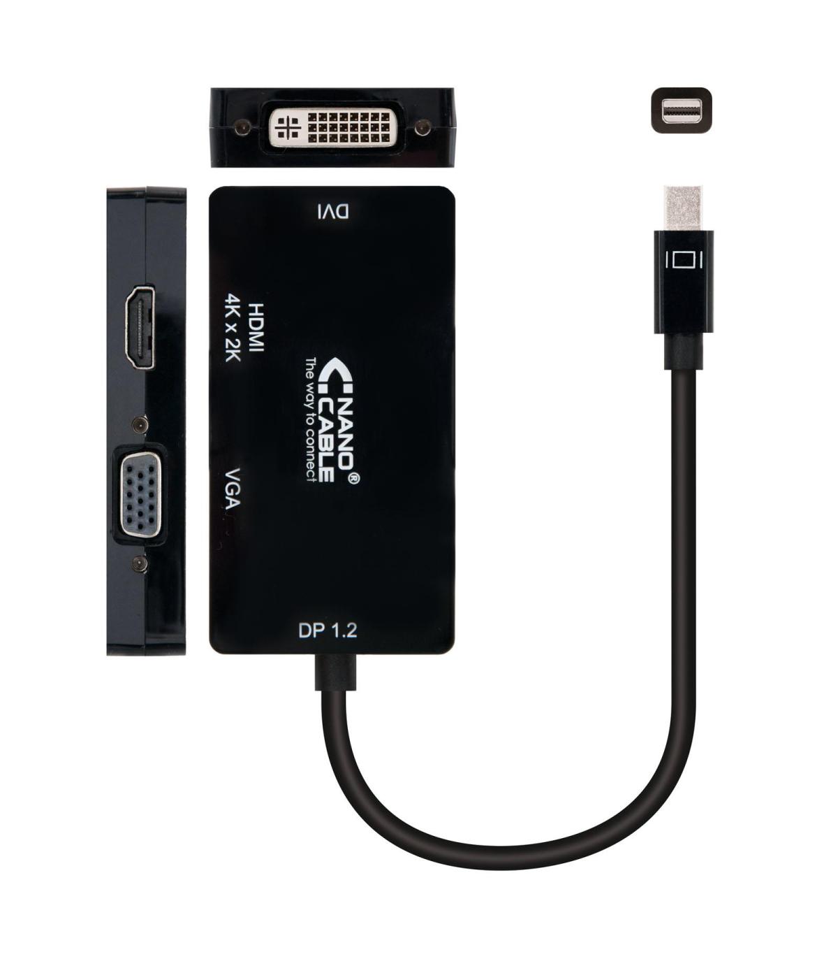 Nanocable Conversor Mini Displayp VGA DVI HDMI 3E