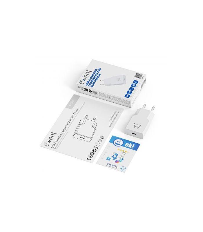 EWENT EW1310 Cargador Rpido USB-C 20W Tec.Ganfast