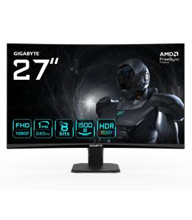 MONITOR GIGABYTE 27" GS27FC2,CURVO,VA 1500R,1920X1080 (FHD),0.31PP,3000 1,1MS,240HZ,2HDMI+1DP