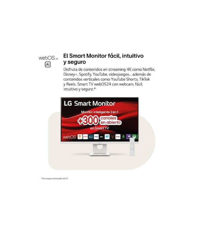 MONITOR LG 27U731SA-W - MONITOR MYVIEW 27", PANEL IPS, (3840 X 2160), 60HZ, 5MS (GTG), WEBOS 24, DCI-P3 90%, AJUSTE EN INCLINAC