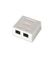 ROSETA DE SUPERFICIE AISENS RJ45 CAT.6 UTP 2 TOMAS BLANCO