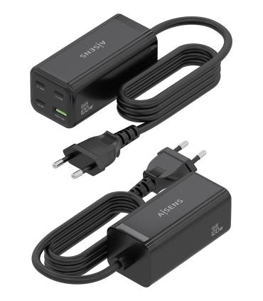 CARGADOR SOBREMESA GAN AISENS ASCH-100W4P054-BK  3XUSBTIPO-C  1XUSB  100W