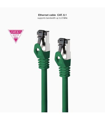 Nanocable Cable Red Cat. 8.1 2GHZ SSTP Verde 2m
