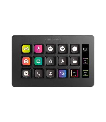 Stream Deck Slim Mars Gaming MSD-ONE  15 Teclas LCD  Negro