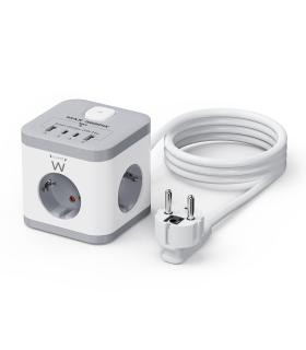 REGLETA CUBO EWENT BLOQUE 3 TOMAS SHUCKO & 2 USB-A & 2USB-C