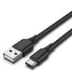 Cable USB 2.0 Tipo-C Vention CTHBH/ USB Tipo-C Macho - USB Macho/ 480Mbps/ 2m/ Negro