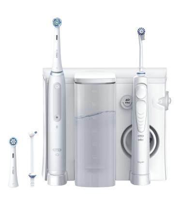 Irrigador Bucal Braun Oral-B Oxyjet + Cepillo IO Series 4  Blanco  Incluye 2 Recambios