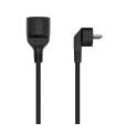 Cable Alargador De Alimentacin Aisens A132-0600/ CEE7 Macho - CEE7 Hembra/ Hasta 1500W/ 2m/ Negro