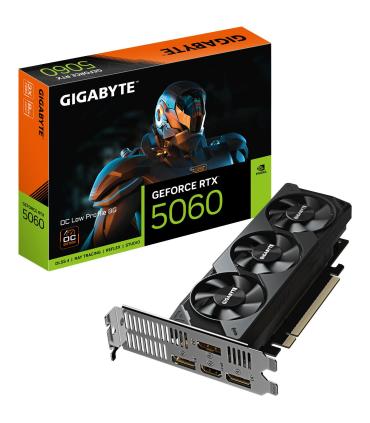 GIGABYTE GeForce RTX 5060 OC Low Profile 8G Tarjeta Grfica - 8GB GDDR7, 128bit, PCI-E 5.0, 2512 MHz Frecuencia Del Ncleo, 3 X Di