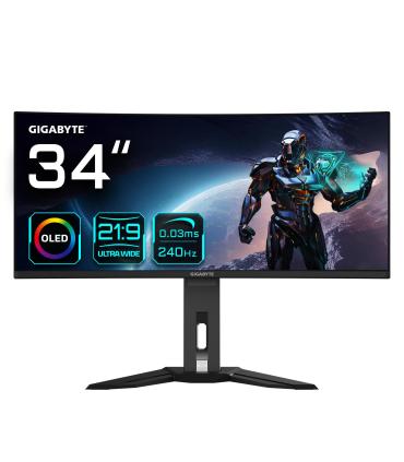 Gigabyte MO34WQC2 Pantalla Para PC 86,4 Cm (34") 3440 X 1440 Pixeles Wide Quad HD OLED Negro