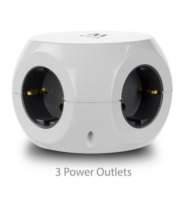 Ewent EW3939 REGLETA CUBO 3 TOMAS 3 USB BLANCO