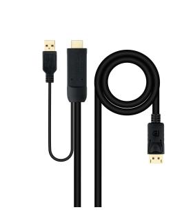 Cable Conversor Nanocable 10.15.4352  HDMI Macho - DisplayPort Macho  1.8m  Negro