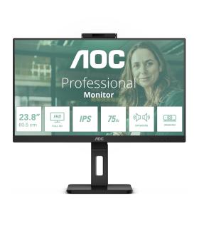 Monitor Profesional AOC 24P3QW 23.8'  Full HD  Webcam  Multimedia  Regulable En Altura  Negro