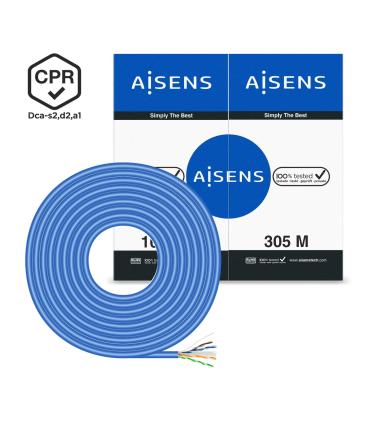 Bobina De Cable RJ45 UTP AWG24 LSZH CPR Dca Aisens A135-0663 Cat.6  305m  Azul