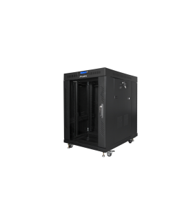 ARMARIO LANBERG RACK 19? 15U 800X1000 LCD PUERTA CRISTAL FLAT PACK NEGRO