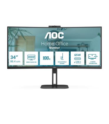 Monitor Profesional Ultraparonmico Curvo AOC CU34V5C BK 34'  WQHD  Multimedia  Negro