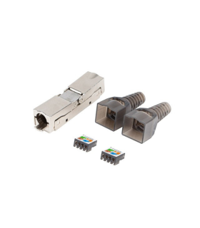 CONECTOR LANBERG ADAPTADOR 2X RJ45 CAT6A FTP PLUG 8P8C TOOL-LESS