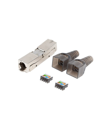 CONECTOR LANBERG ADAPTADOR 2X RJ45 CAT6A FTP PLUG 8P8C TOOL-LESS