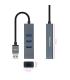 Nanocable Conversor USB 3.0 A Ethernet Gigabit + 3XUSB 3.0, Aluminio, Gris, 15 Cm