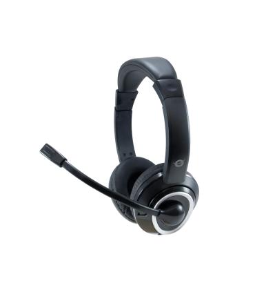 Conceptronic - Auricular Polona USB - Micrfono Flexible - Control De Volumen - Negro blanco