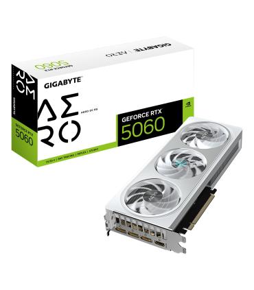 GIGABYTE GeForce RTX 5060 AERO OC 8G Tarjeta Grfica - 8GB GDDR7, 128bit, PCI-E 5.0, 2595 MHz Frecuencia Del Ncleo, 3 X DisplayPo