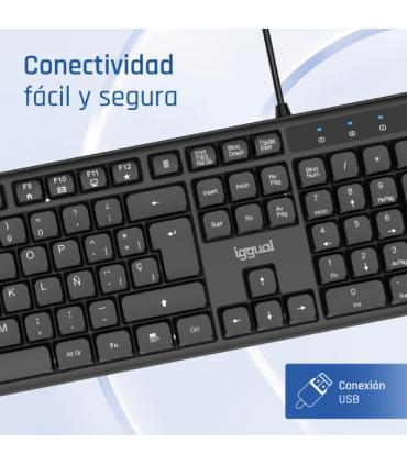 Iggual Teclado USB Estndar CK-SILENT-105T Negro