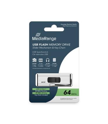 PENDRIVE 64GB USB 3.2 MEDIARANGE SILVER-BLACK