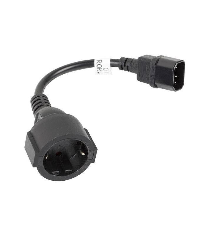 CABLE LANBERG ADAPTADOR IEC 320 C14/SCHUKO CEE7 HEMBRA 20CM