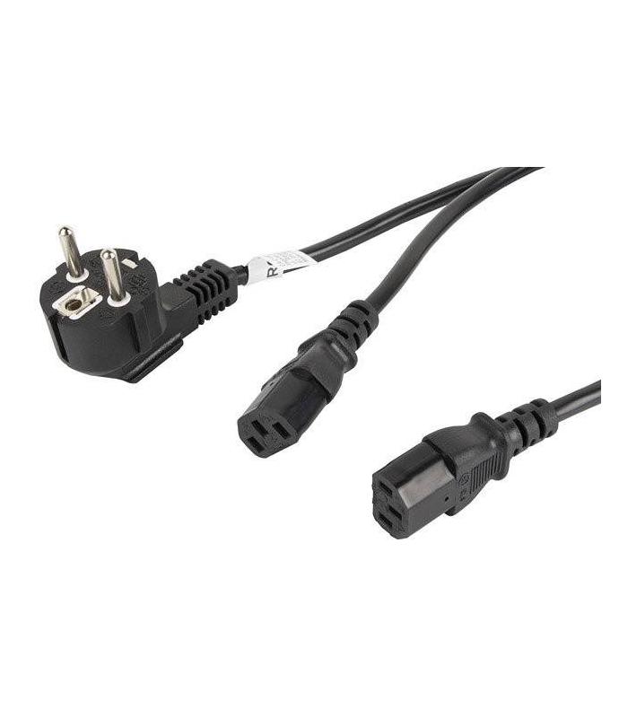 CABLE DE ALIMENTACION LANBERG SCHUKO CEE 7/7 A 2X IEC320 C13 2M